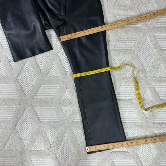 Classiques Entier Pants 8 Black  Soft  Leather Straight Fit Trouser - Picture 9 of 14